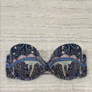 Victoria's Secret Paisley Strapless Bikini Top 32DD